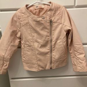 H&M faux pink leather jacket kids size 4-5yrs